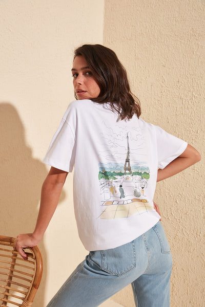 Eiffel Tower Printed T-Shirt - SMTH