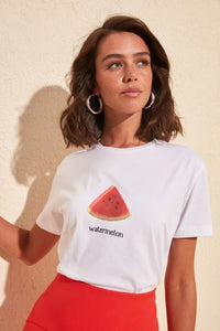 Avocado Printed Semi-Fitted T-Shirt - SMTH