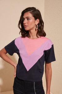 Color Block Semi-fitted T-Shirt - SMTH