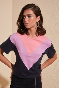 Color Block Semi-fitted T-Shirt - SMTH