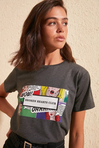 Broken Hearts Club Printed T-Shirt - SMTH