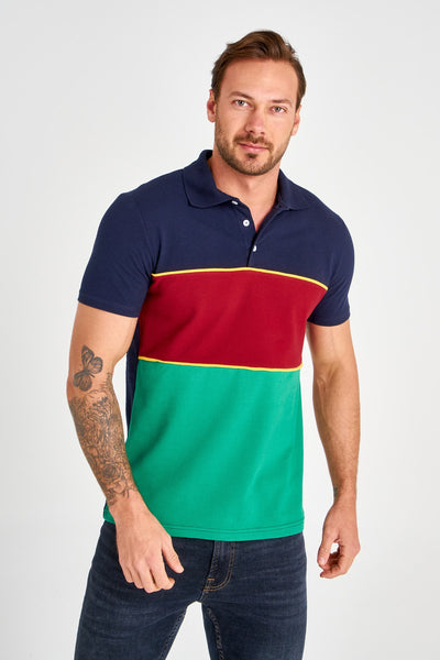 Color Panelled Polo T-shirt - SMTH