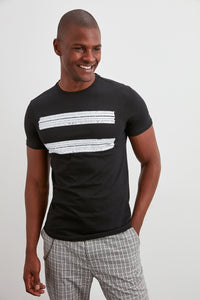 Double Stripe Printed T-Shirt - SMTH