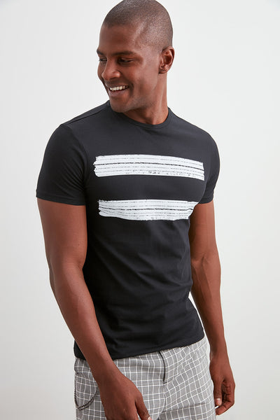 Double Stripe Printed T-Shirt - SMTH