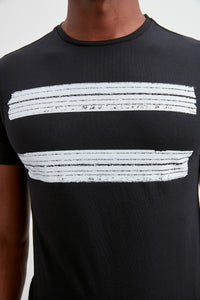 Double Stripe Printed T-Shirt - SMTH