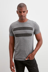 Double Stripe Printed T-Shirt - SMTH