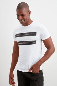 Double Stripe Printed T-Shirt - SMTH