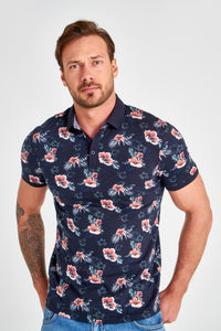 Floral Print Polo T-shirt - SMTH