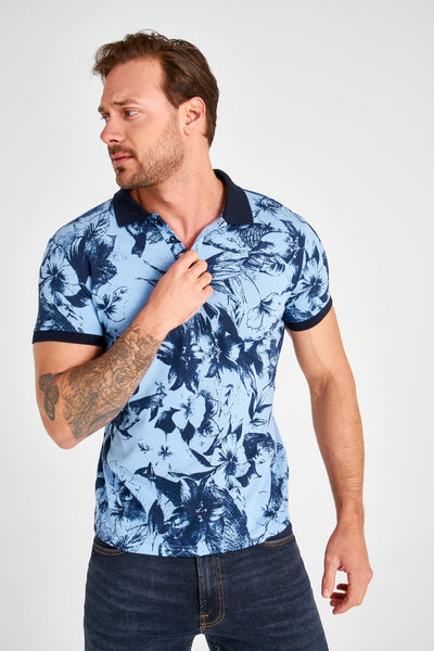 Flower Print Polo T-shirt - SMTH