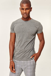 Anthracite Men's Presser - Cotton Neck Short Sleeve T-shirt - SMTH