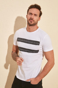 Double Stripe Printed T-Shirt - SMTH