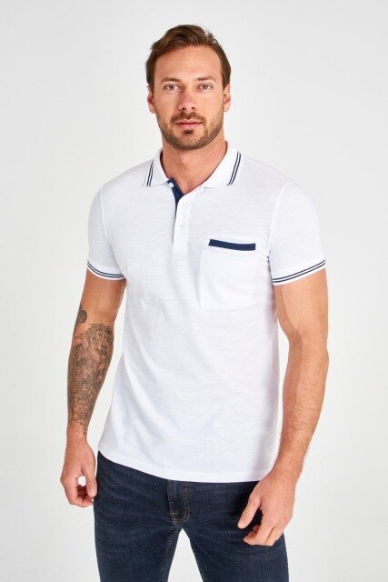 White Polo T-shirt - SMTH